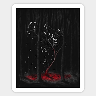 Sorrow, dark tree illustration Magnet